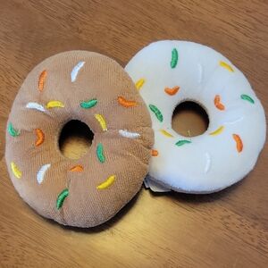 Set of Two NWOT Donut Plush Dog Toys